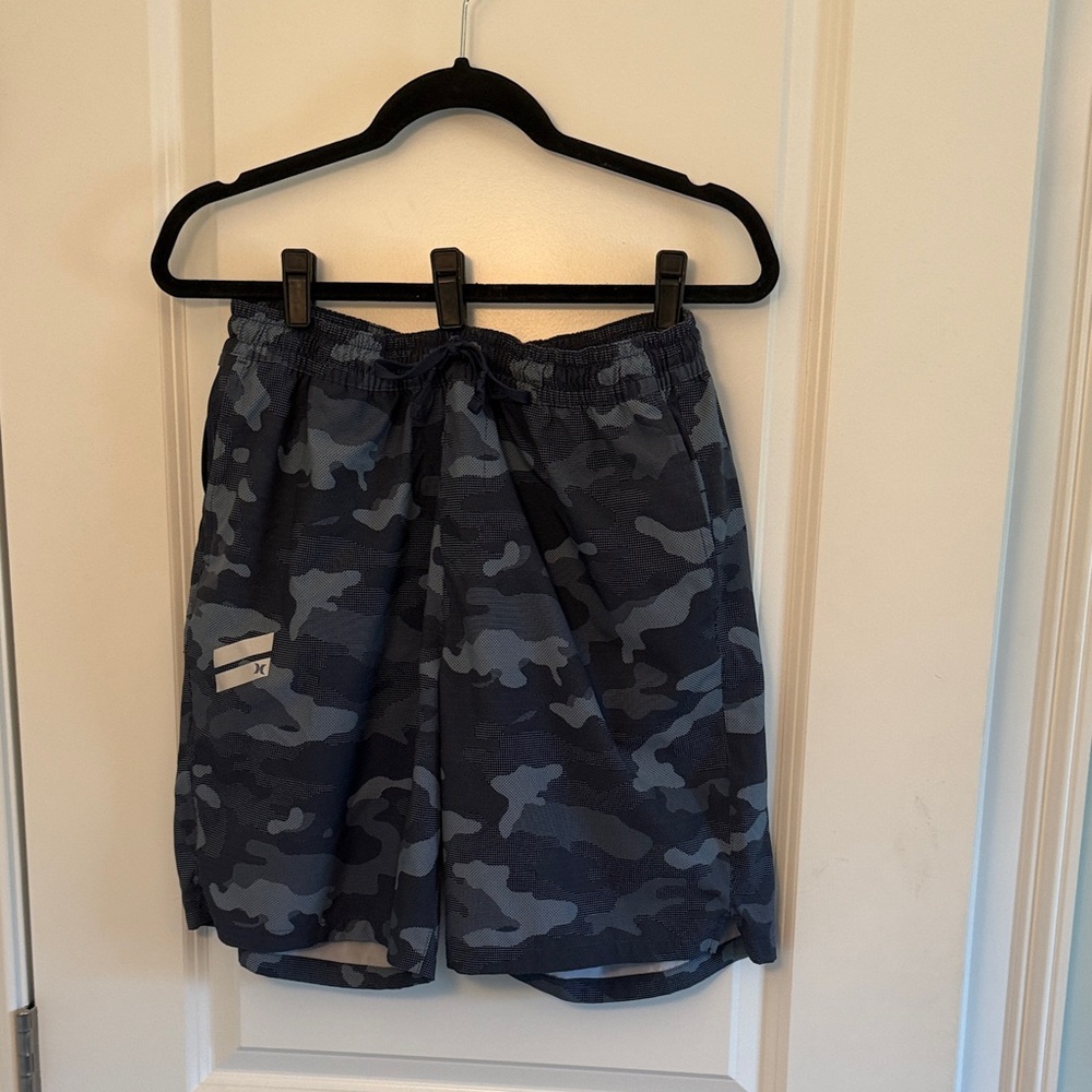 Hurley Gray and Blue Patterned Shorts